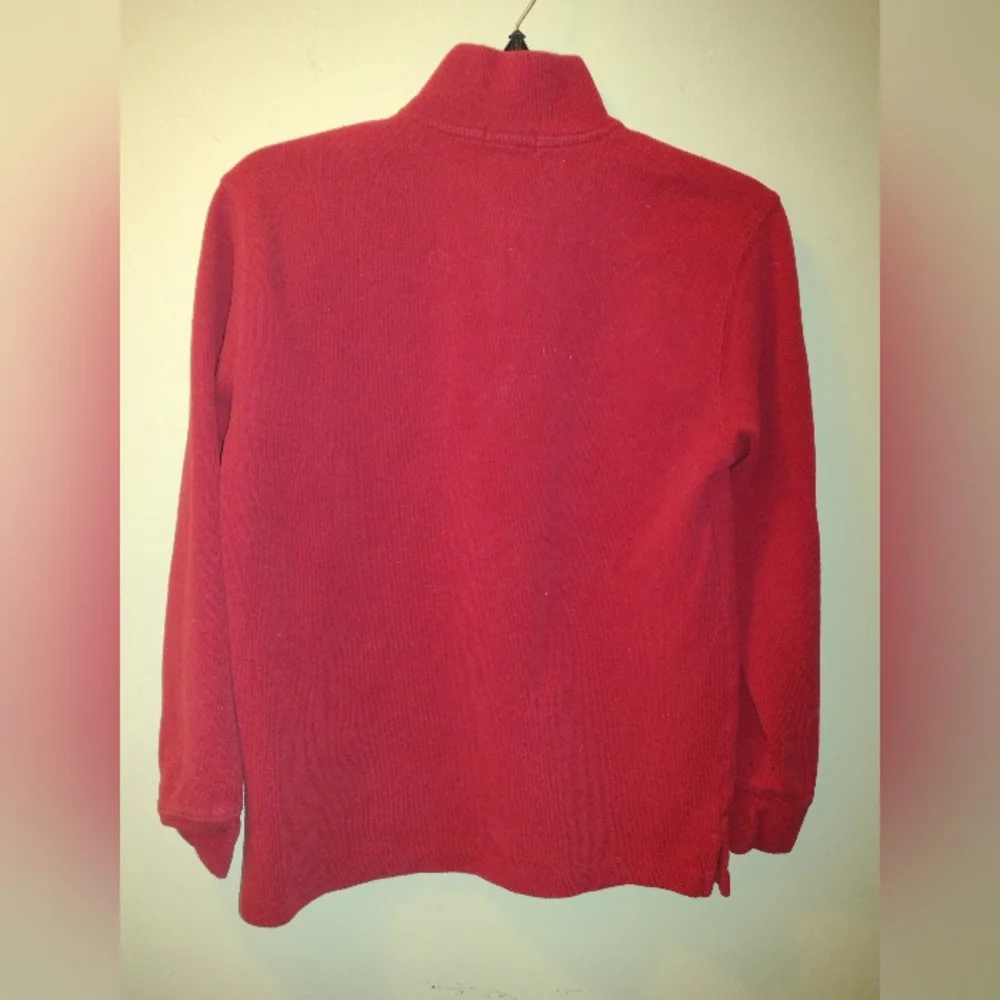 Polo By Ralph Lauren Red Quarter-Zip Pullover Boy's Size L (14/16) Pony Preppy